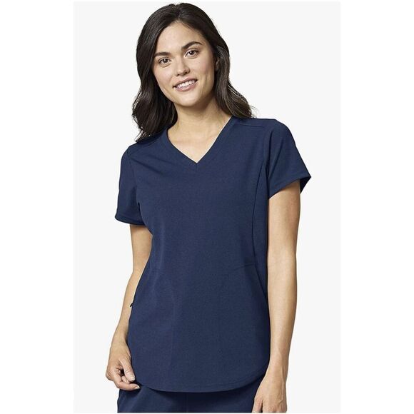 Wonderwink Navy Blue V Neck Stretch Scrup Top Size Small - Picture 1 of 6